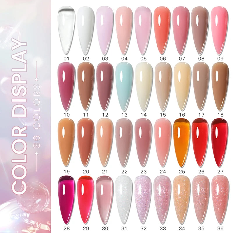 Painless Builder Nail Gel - Self-Leveling UV LED Hard Gel for Nail Extensions and Strengthening