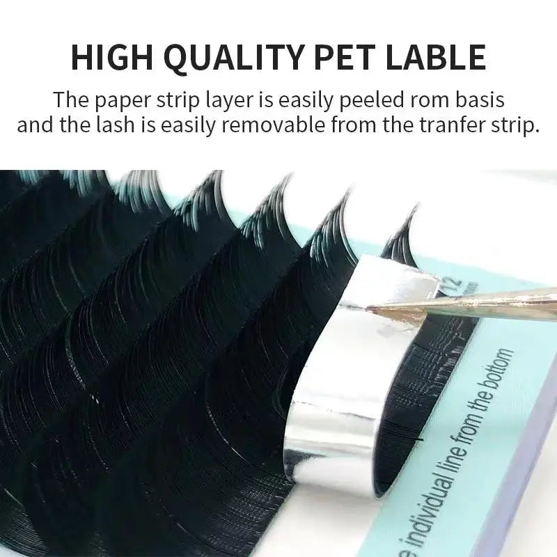 Natural Mink Eyelash Extensions 16 Rows - Korea PBT False Eyelashes for Makeup
