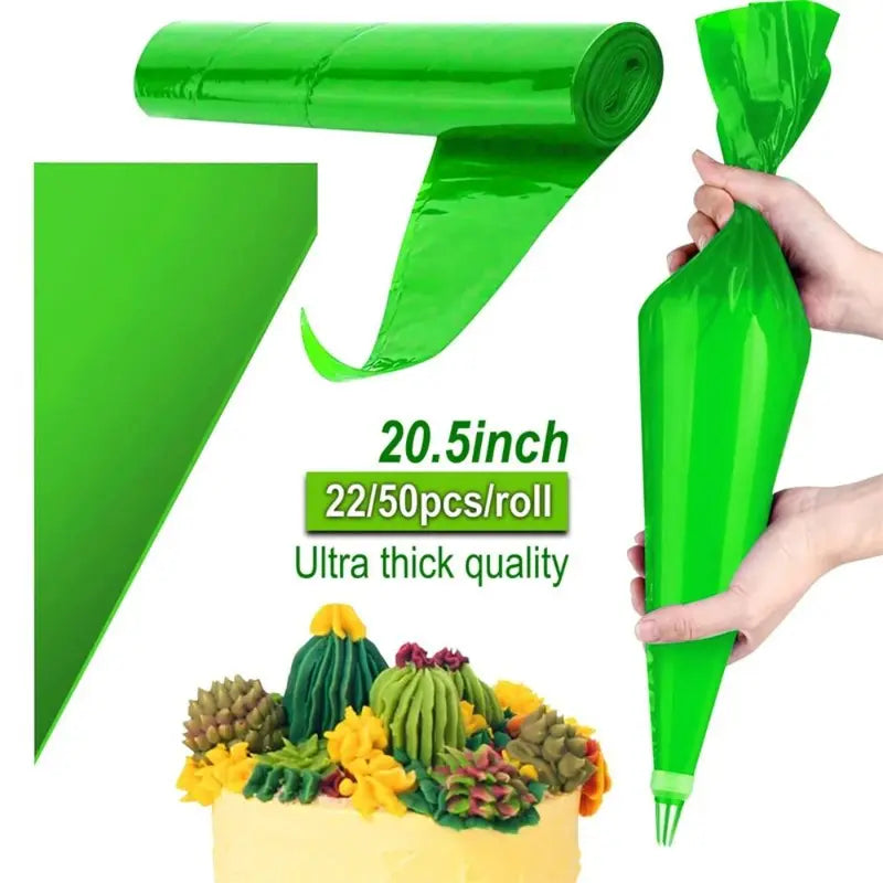 Large Piping Bags Set for Cake Decorating - Extra Thick, Non-Slip, Food Grade, 52cm Professional Pastry Squeeze Bags