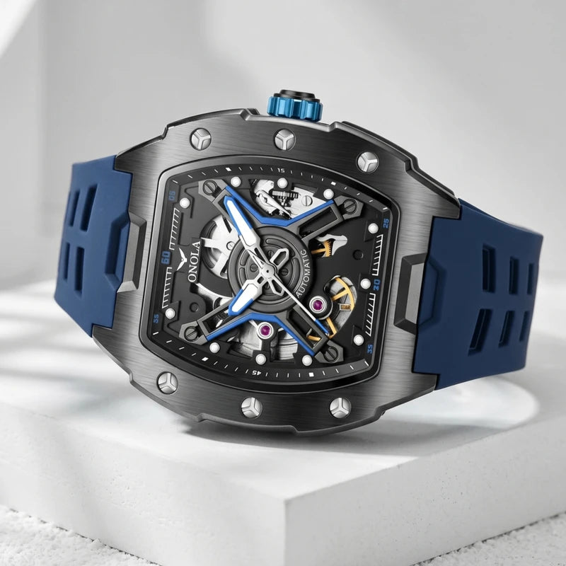 Automatic Mechanical Watch for Men Waterproof Silicone Strap - ONOLA