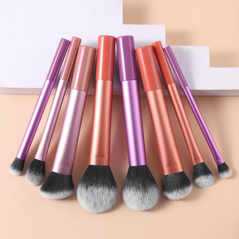 8PCS Makeup Brush Set - Portable Multifuntional Cosmetic Brushes for Daily Use