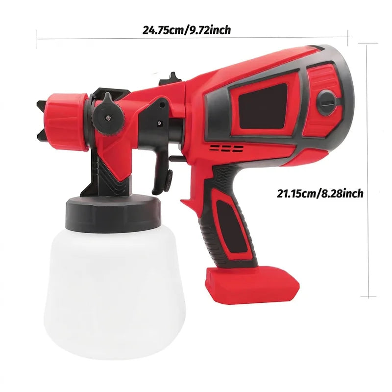 Cordless HVLP Paint Sprayer for Milwaukee 18V Battery, 30000 RPM, 4 Nozzles