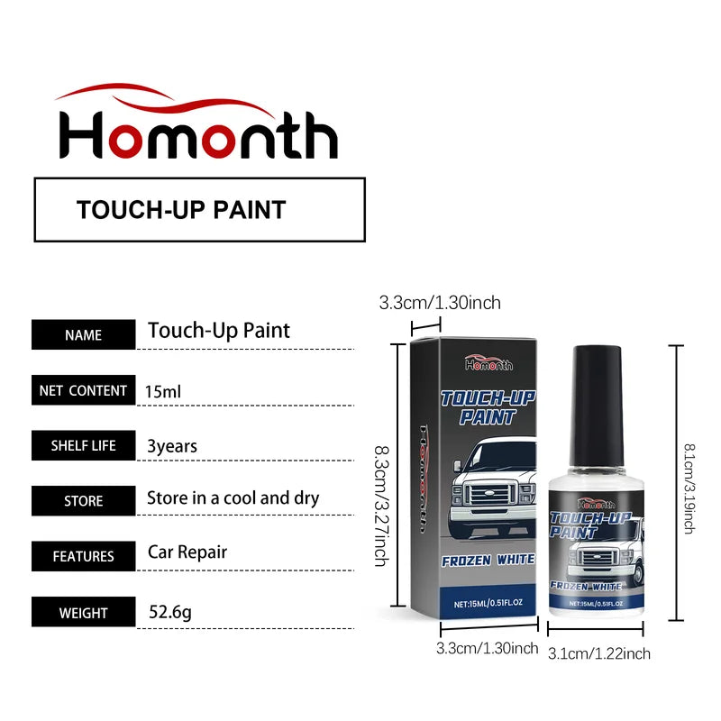 Car Touch-Up Paint Set - Pearl White Self-Brushing Scratch Repair 15/30/45/75ml