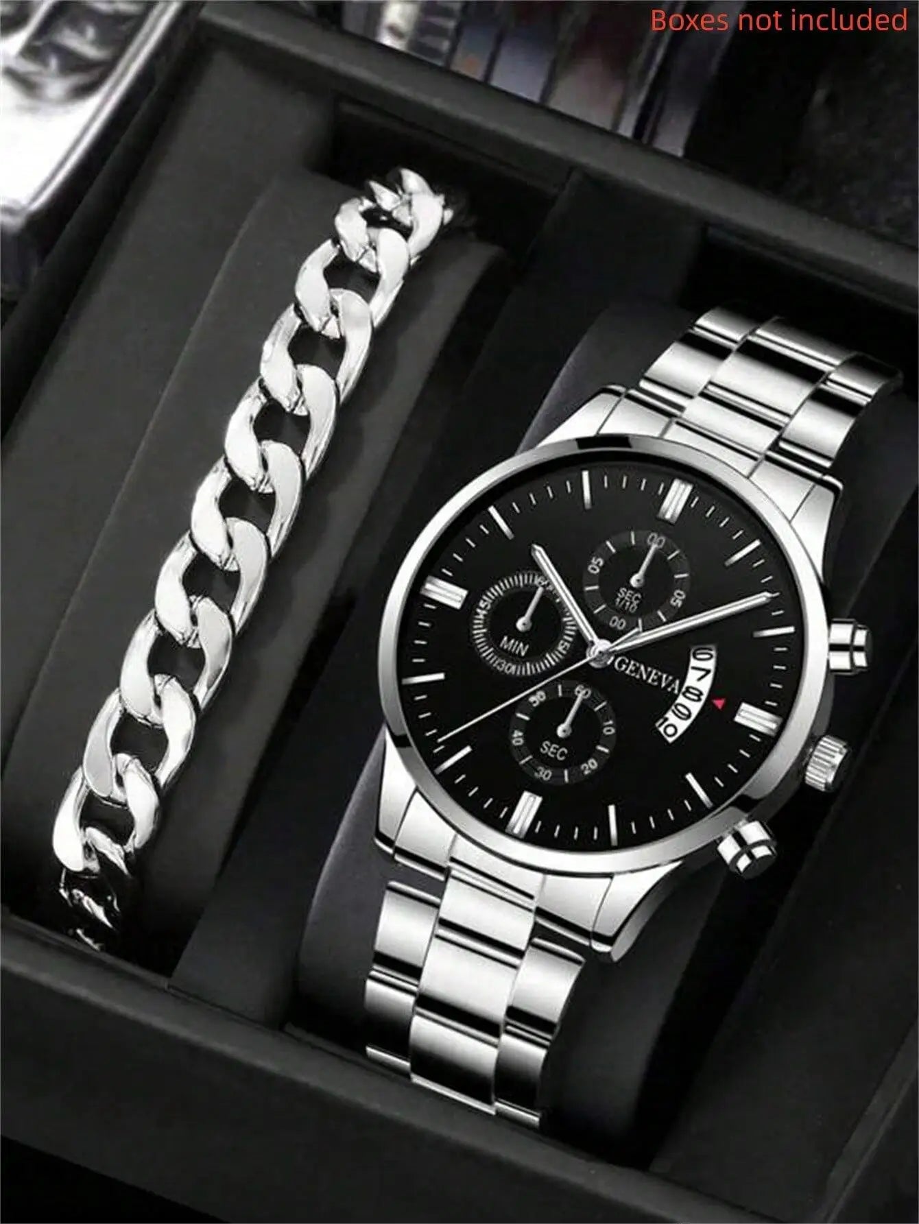 Luxury Men’s Business Watch Stainless Steel Big Dial Quartz Wristwatch - Multiple Colors