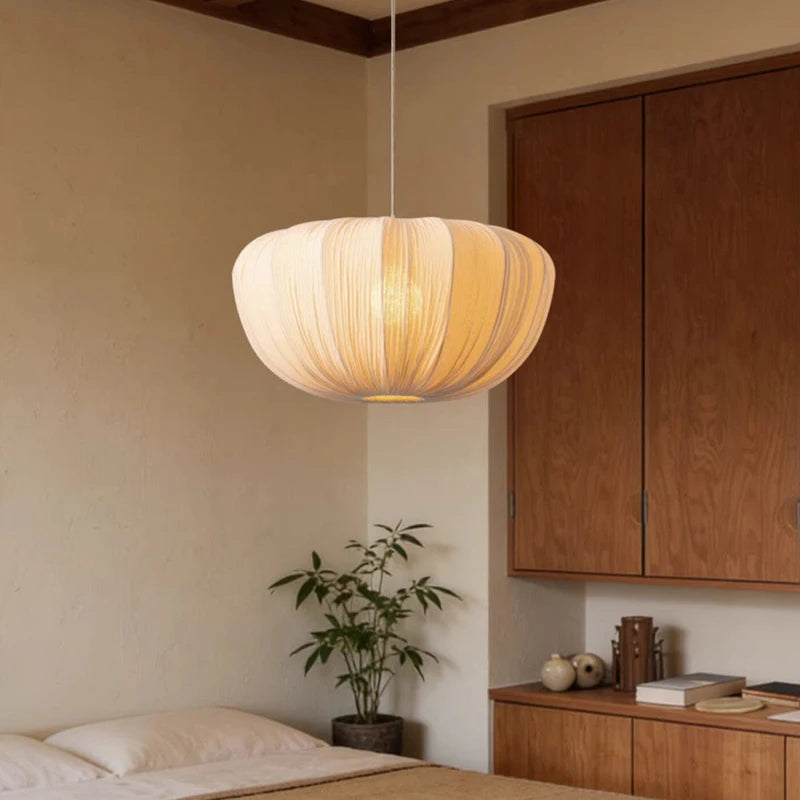 Wabi Sabi Fabric Pendant Lamp with Adjustable Colors for Living & Dining Rooms