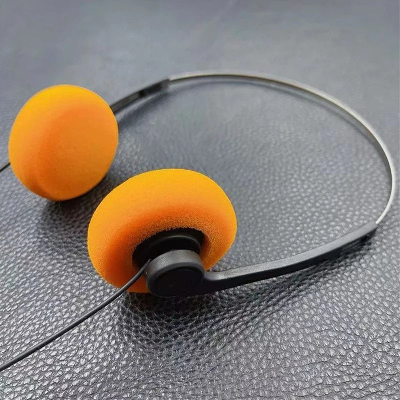 Wired On-Ear Stereo Headphones 3.5mm Jack Vintage Style Adjustable Headband