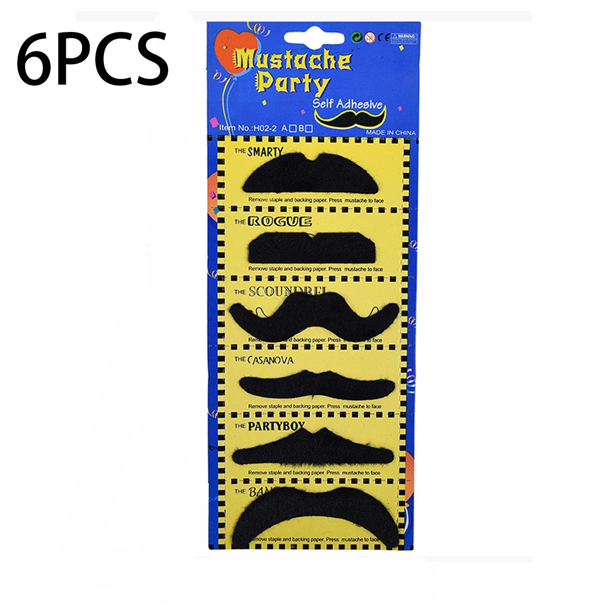 6 Pack Black Fake Beards for Pirates, Disguises & Costumes