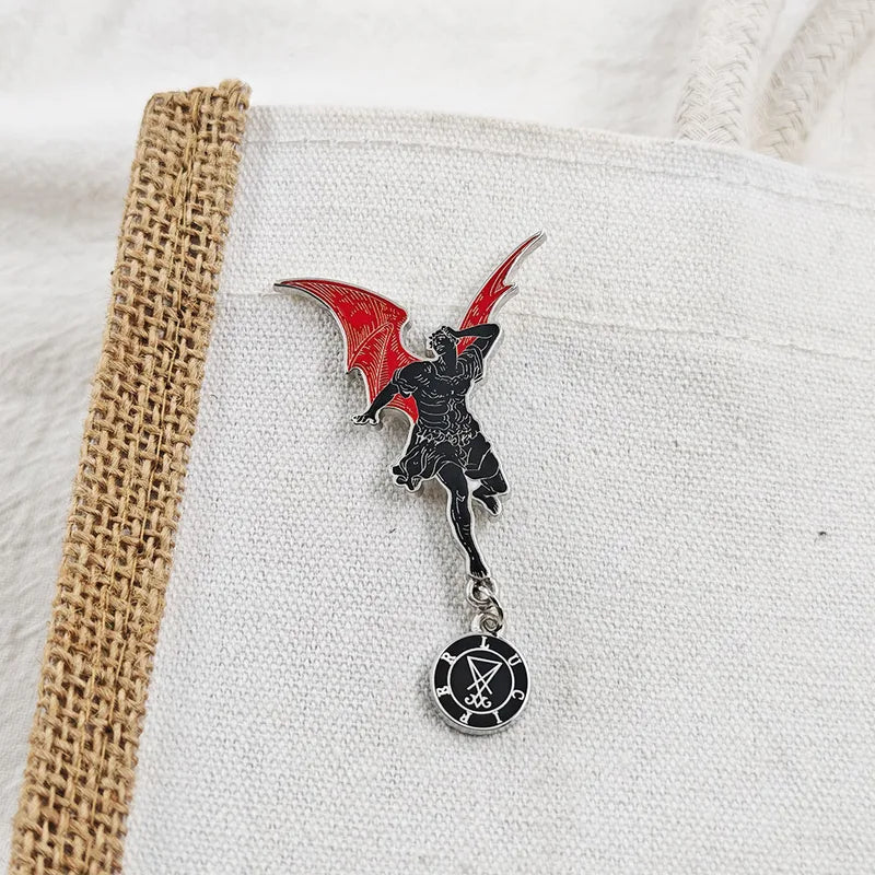 Lucifer Enamel Pin Sigil of Satanic Seal Brooch Jewelry Gift