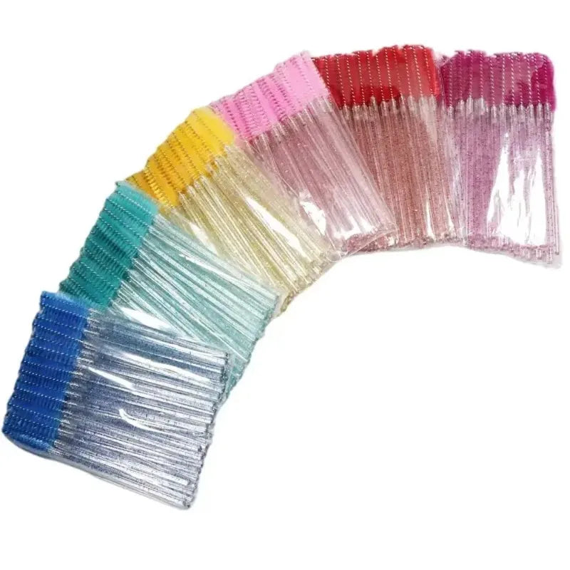 Disposable Eyelash Brush Comb Set - Professional False Lash Applicators, 50 Pack