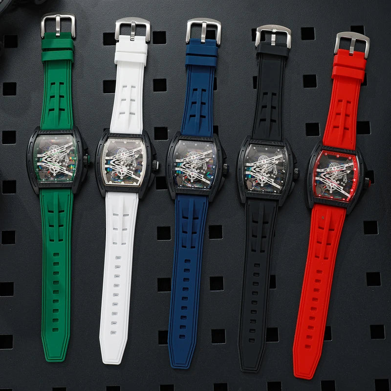 Men's Quartz Sports Watch with Silicone Strap - Large Dial, Casual & Waterproof
