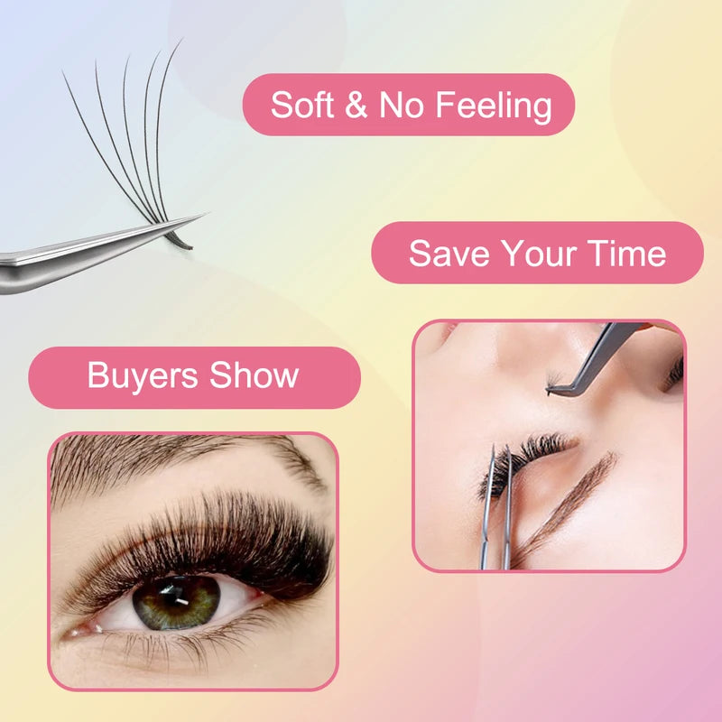 Premade Eyelash Extension Fans 4D-8D Volume Lashes Natural Fluffy Lash Fans