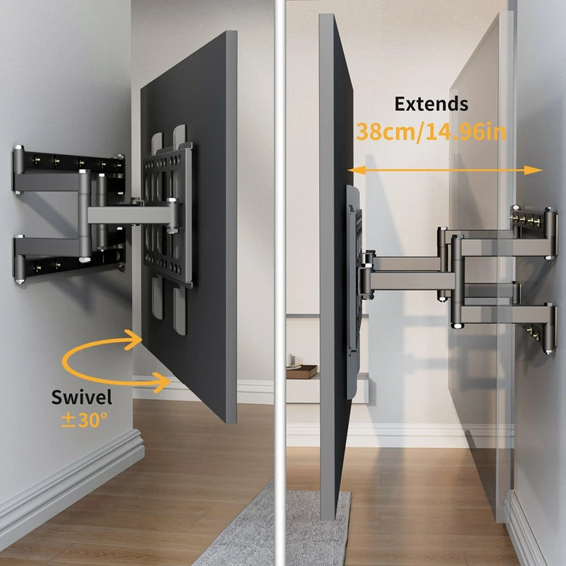 Full Motion Articulating TV Wall Mount Bracket for 40-85 Inch Screens - Swivel & Adjustable Arms