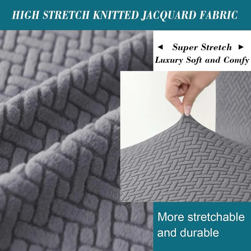 Stretch Jacquard Dining Bench Cover - Removable, Washable Seat Protector for Living Room