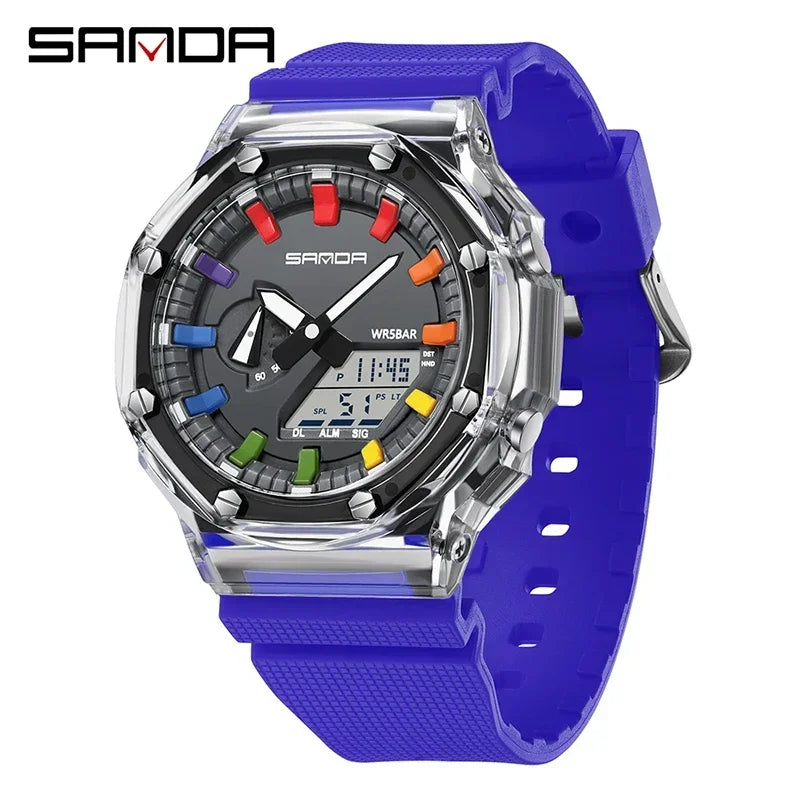 LED Digital Outdoor Military-Style Wristwatch with Alarm & Stopwatch