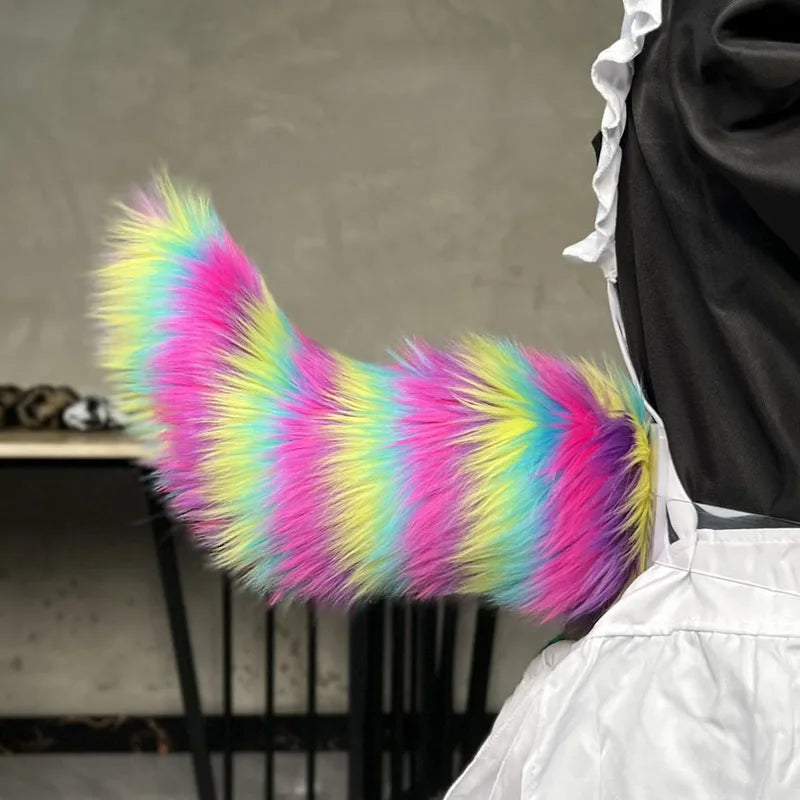 Furry Animal Tail Costume Accessory - Moving Shake Tail for Cosplay & Halloween