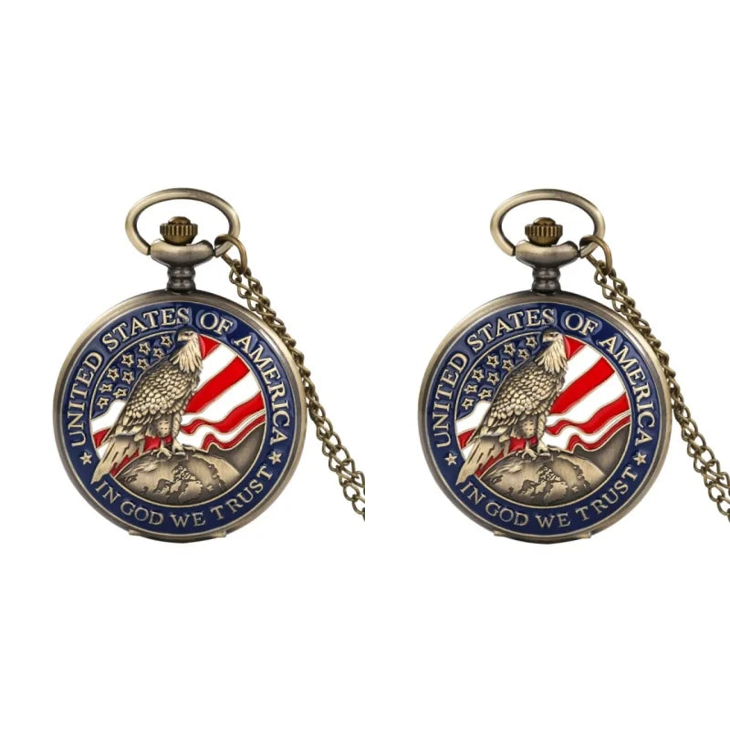 Vintage American Presidential Pocket Watch with Eagle Design for Men & Women