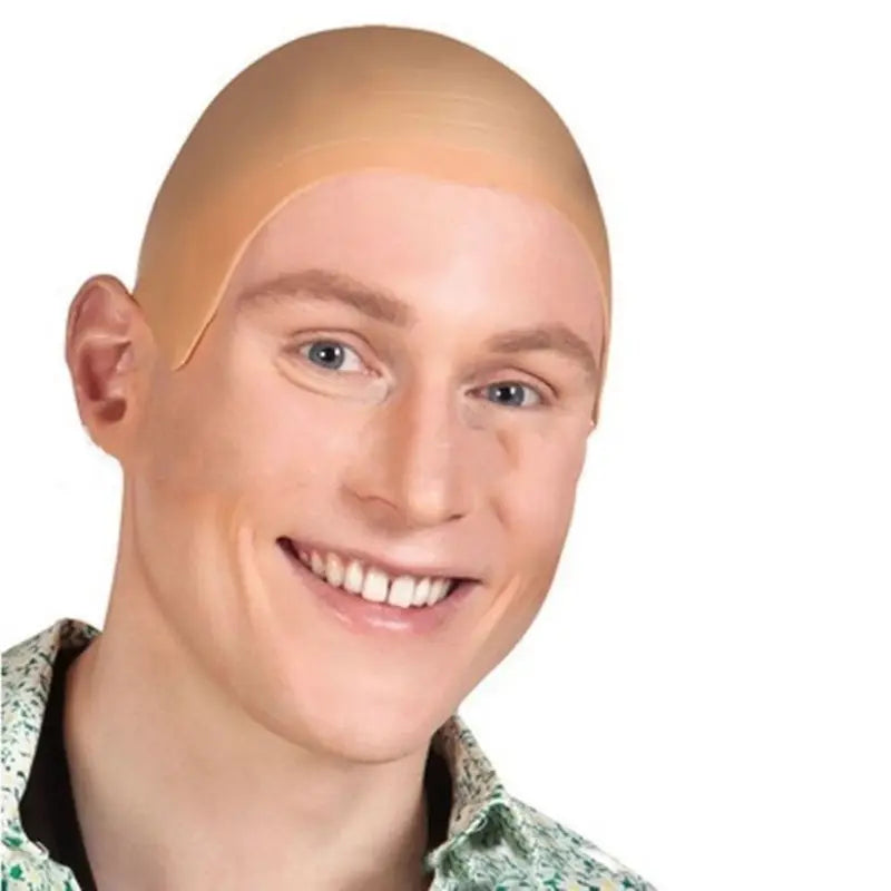Cosplay Bald Cap - Latex Material for Stage & Costume Use, Black Blue Beige Brown