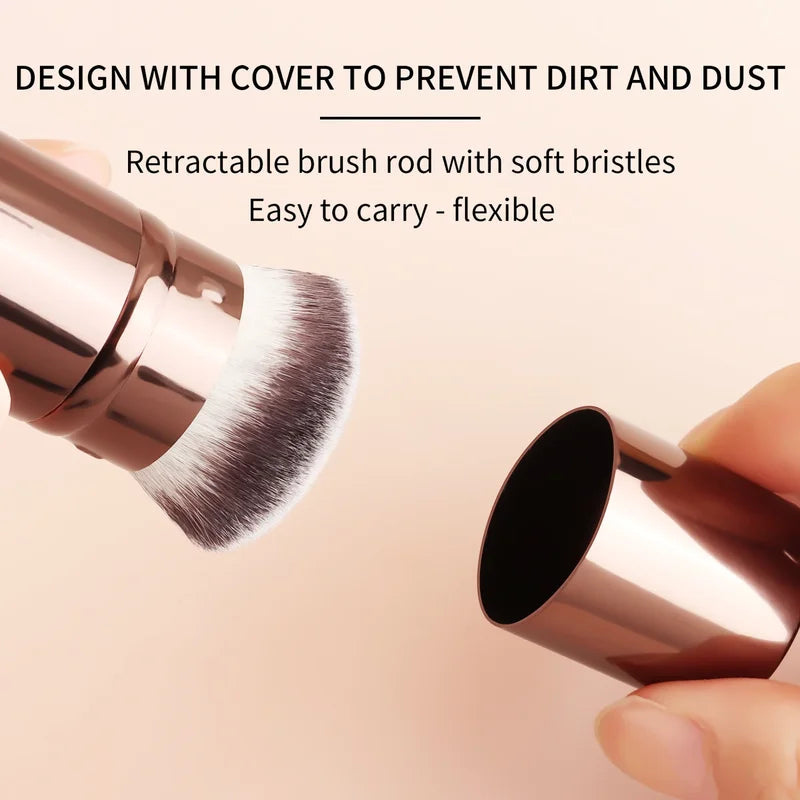 Retractable Makeup Brush Kabuki Foundation Blush Powder Contour Brush Portable