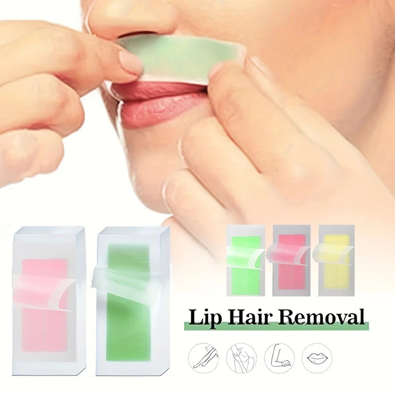 Depilatory Wax Strips for Hair Removal - 10/20/30/50 Pcs, Cold Wax Paper for Face Body Neck Arms Legs