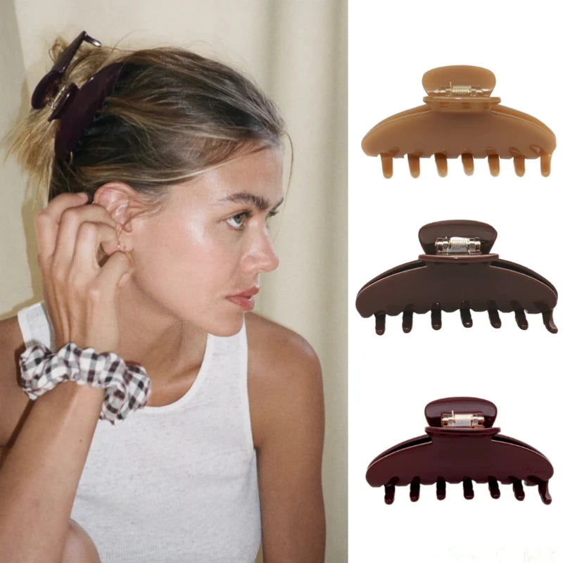 Large Solid Color Hair Claw Clip for Women - Summer Hair Accessories