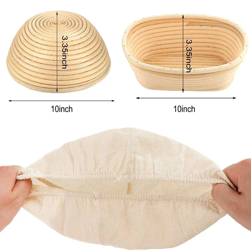 Bread Basket Liner Cloth Set - 10 Inch Round Dough Fermentation Covers DIY Baking Tools