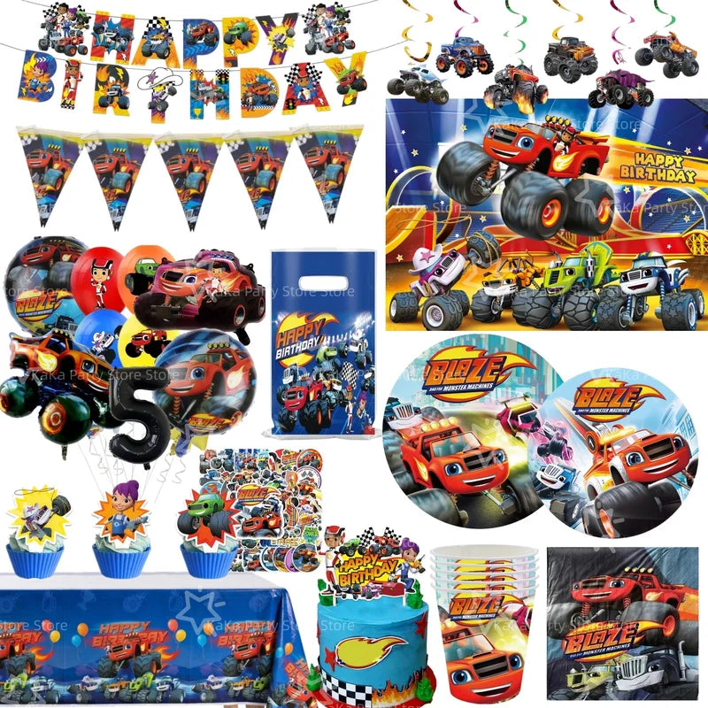 Race Car Themed Party Balloons and Decorations Set - Birthday Celebration Supplies