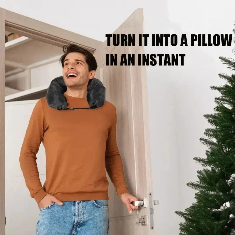Travel Neck Pillow with Storage Bag - Portable, Lightweight Comfort