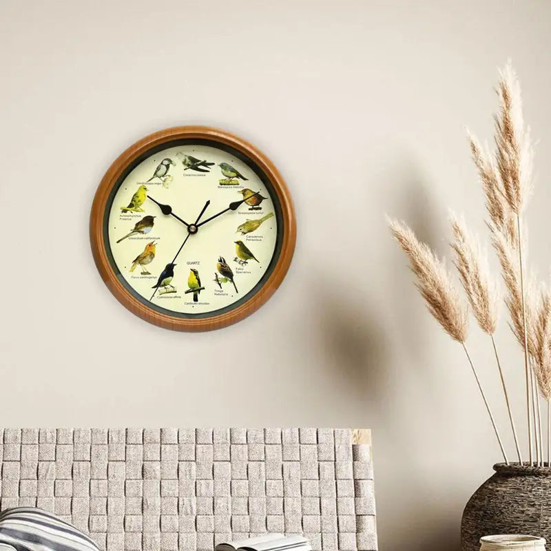 Singing Bird Wall Clock with Sound - Decorative Wall Decor for Home & Office