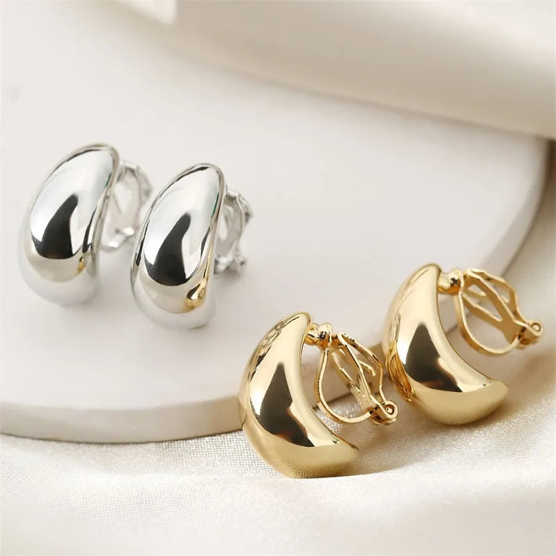 Elegant Water Droplet Shape Earrings for Women - Luxury French Ear Clips