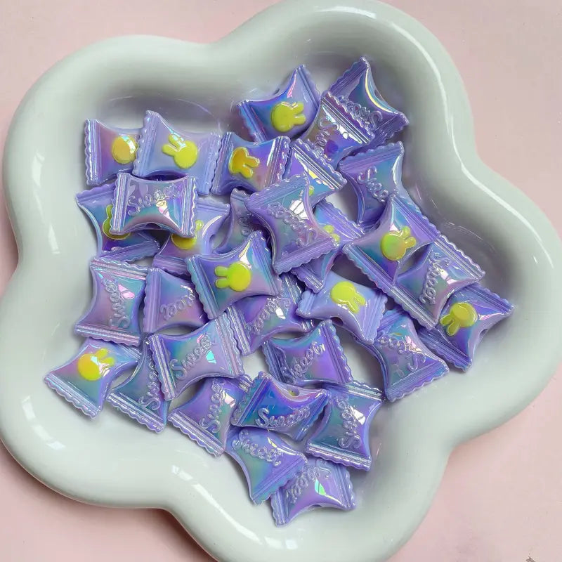 17x21mm Acrylic Beads 10pcs Colored Candy Beads with Rabbit Head Pattern for Jewelry Making