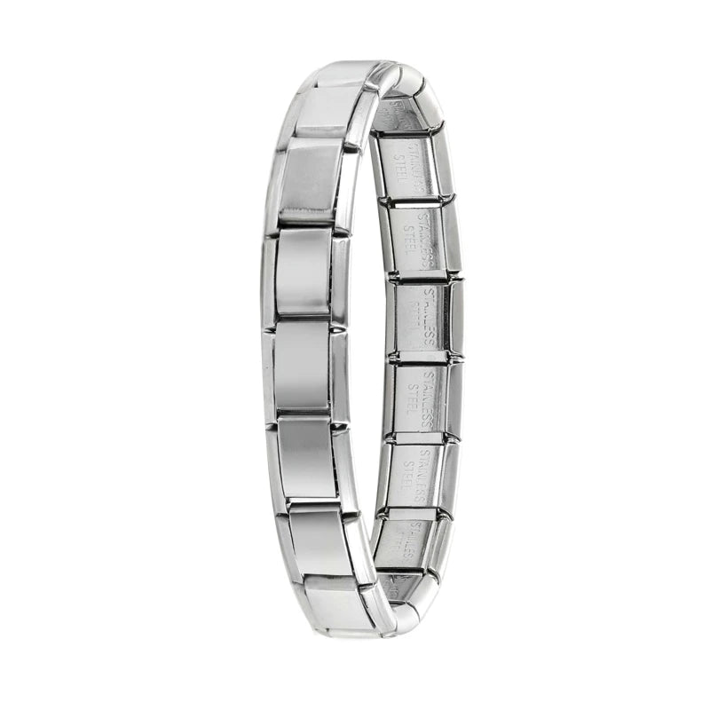 Women Men DIY Modular Charm Bracelet Stainless Steel 9MM Wide Jewelry