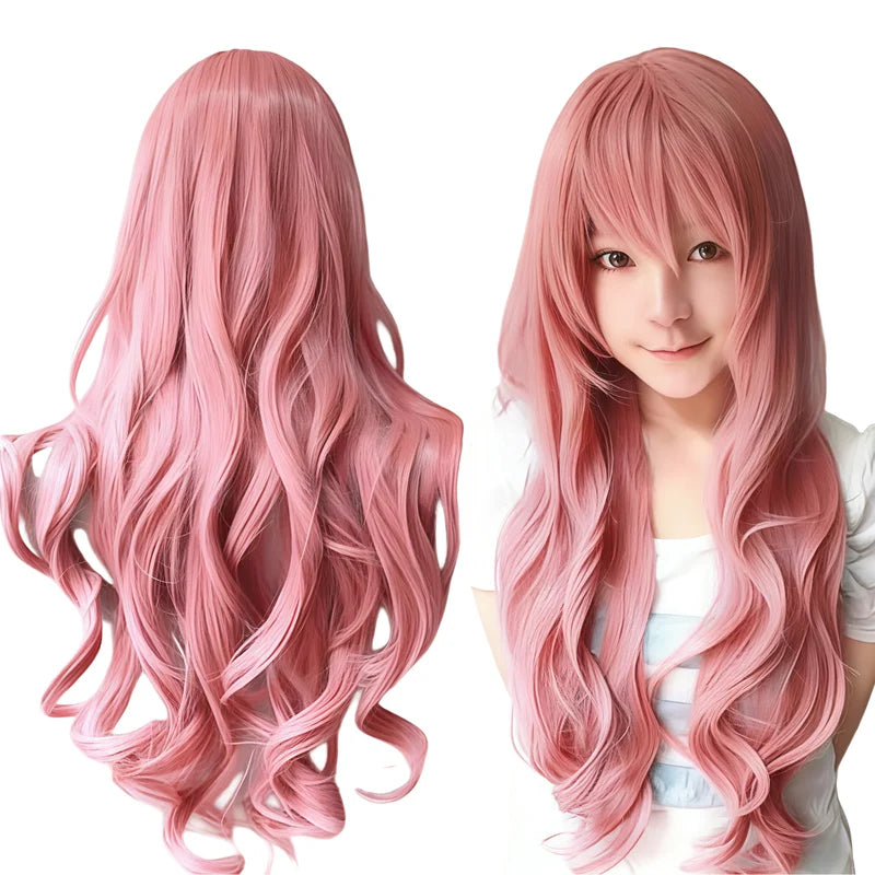 White Curly Cosplay Wig for Anime, Halloween & Costume Parties