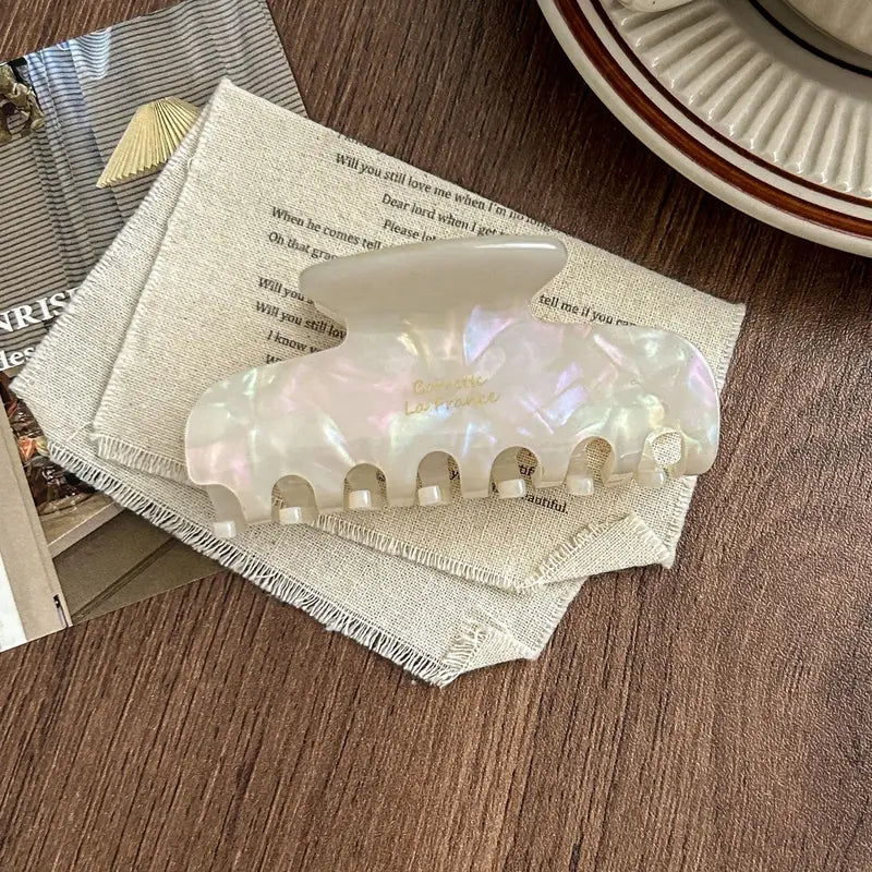 Korean Retro French Elegant Acetate Hair Claw Clip for Back of Head Styling