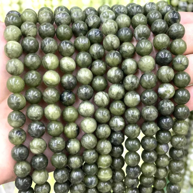 Natural Green Jade Beads - Round Spacer Stones for Jewelry Making, DIY Bracelets & Necklaces