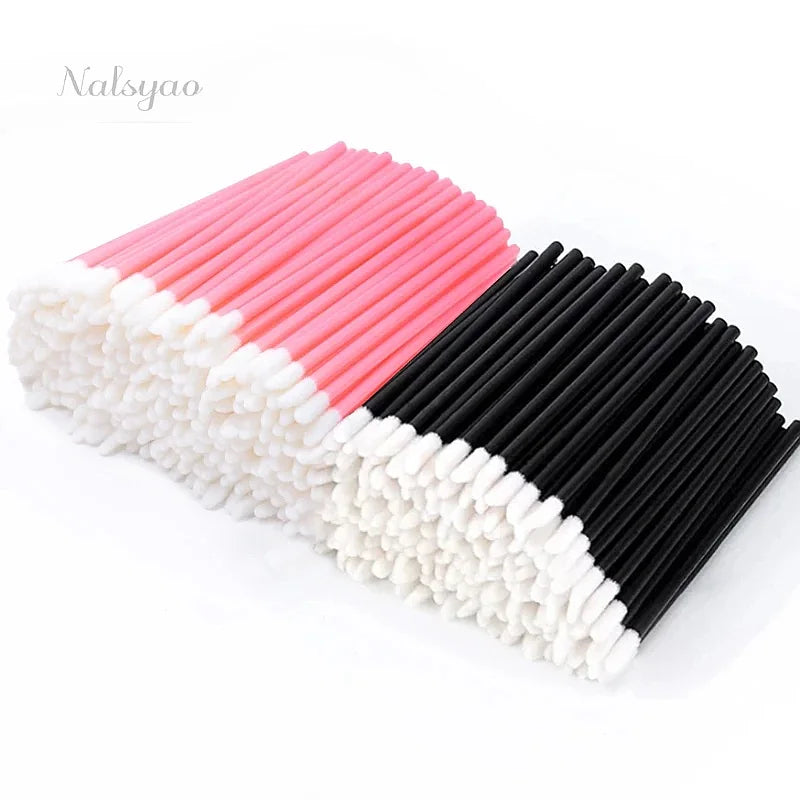 500pcs Disposable Lip Brush Set - Portable Makeup Applicators for Lipstick & Gloss