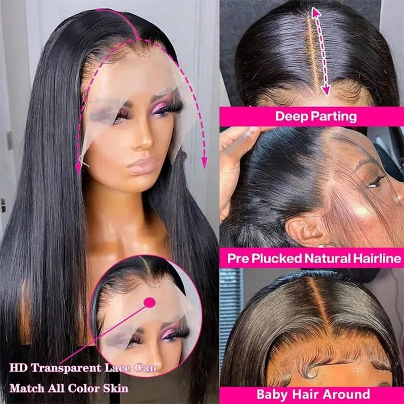 Human Hair Wigs 13x4 13x6 5x5 Lace Front & Frontal Glueless Straight Wigs