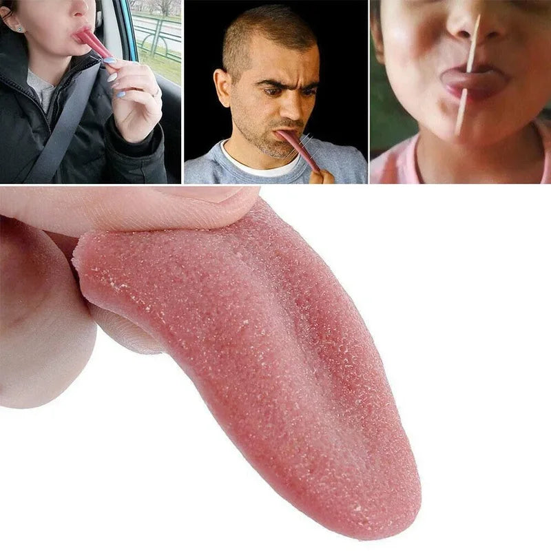 Realistic Stretchable Tongue Magic Tricks Prop for Halloween & Parties