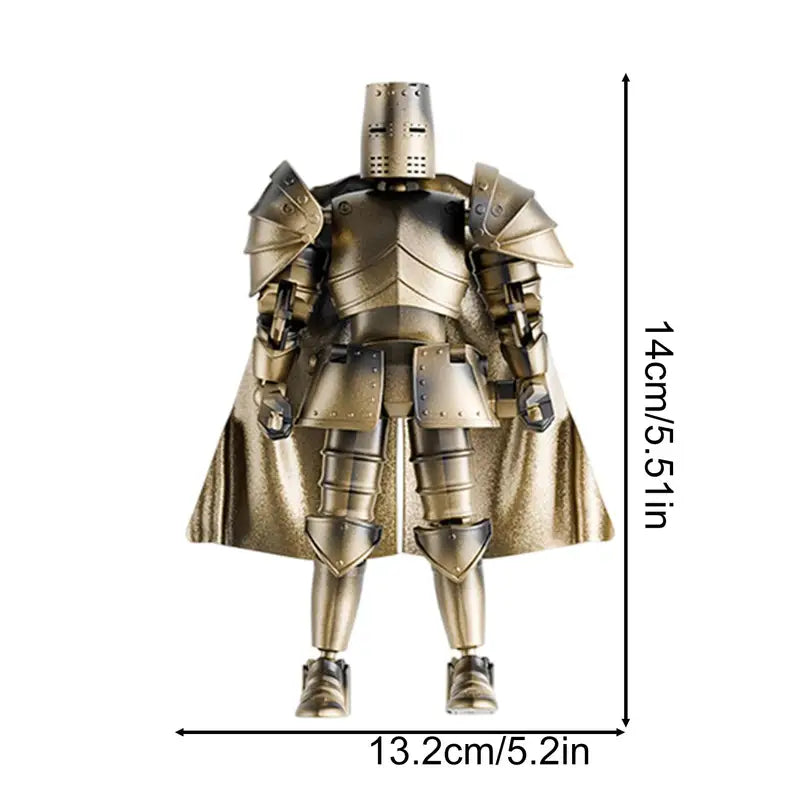 Medieval Knight Action Figure with Flexible Joints & Detachable Base - Full Body Model, Multi-Color