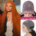 Deep Wave Human Hair Lace Front Wig 38 Inch Curly Water Wave Wig Pre Plucked