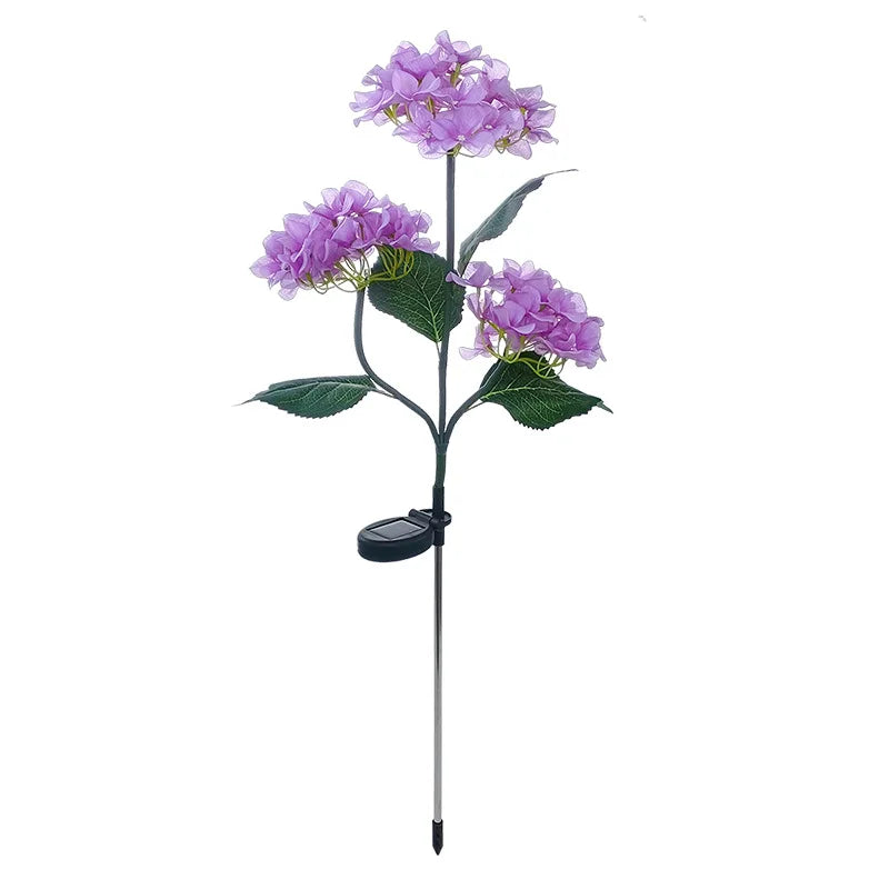 Solar Hydrangea Flower Lights Outdoor Garden Decor with Changeable RGB & White LEDs