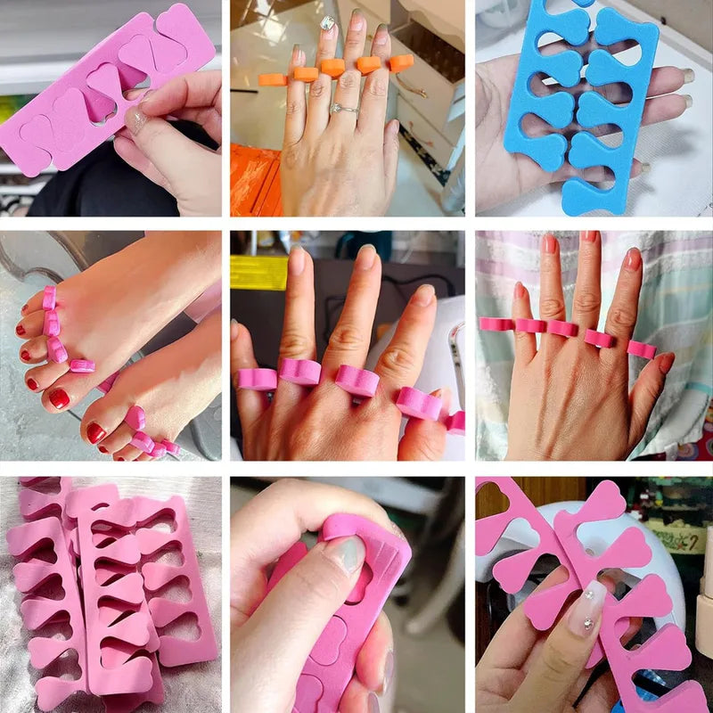 100Pcs Soft Heart-Shape Foot Toe Separators for Manicure Pedicure Care