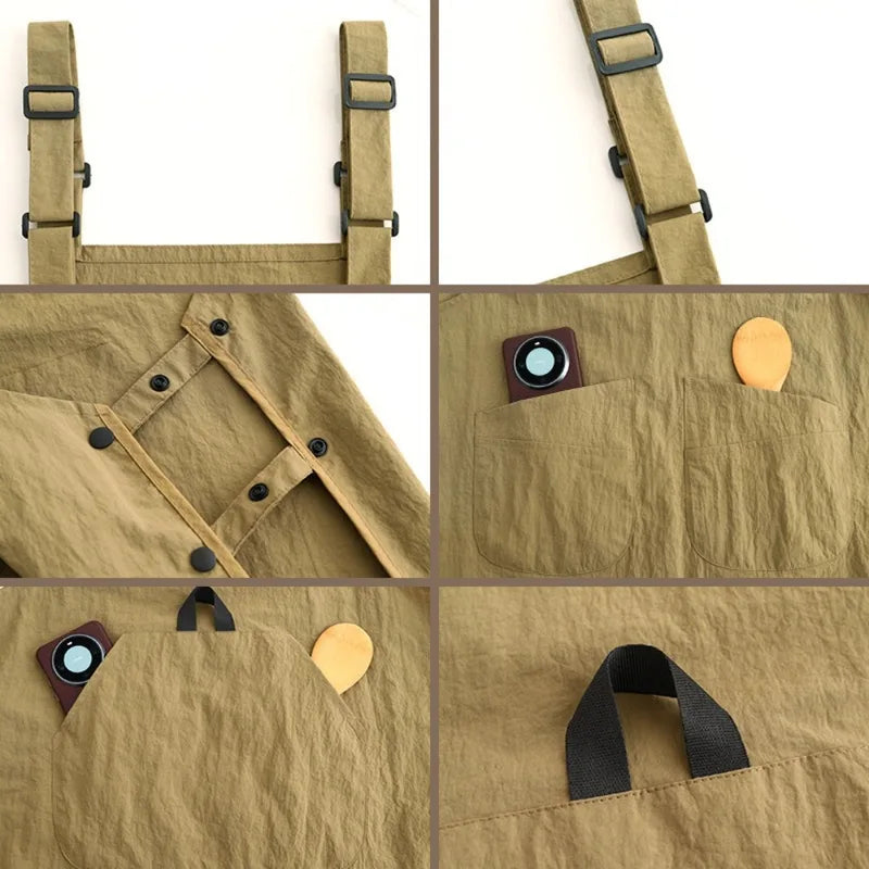 Japanese Style Waterproof Stain-Resistant Catering Workwear Apron for Cafe & Household