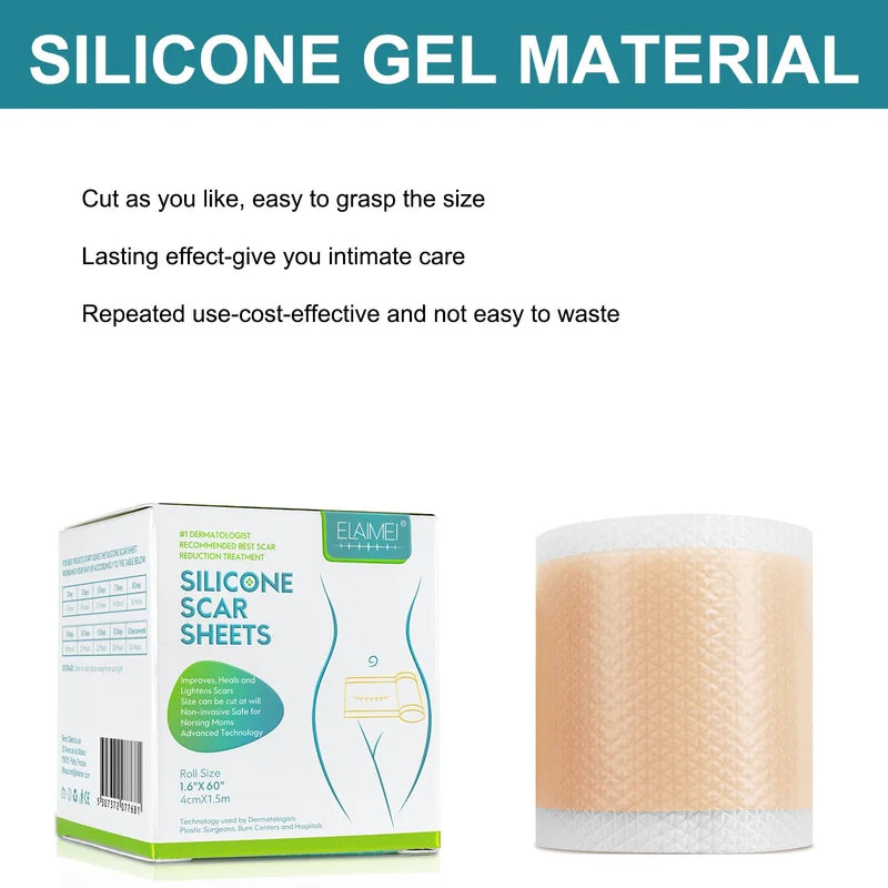Silicone Scar Sheets Roll - Waterproof Breathable Skin Cover Tape, 4cm x 150cm