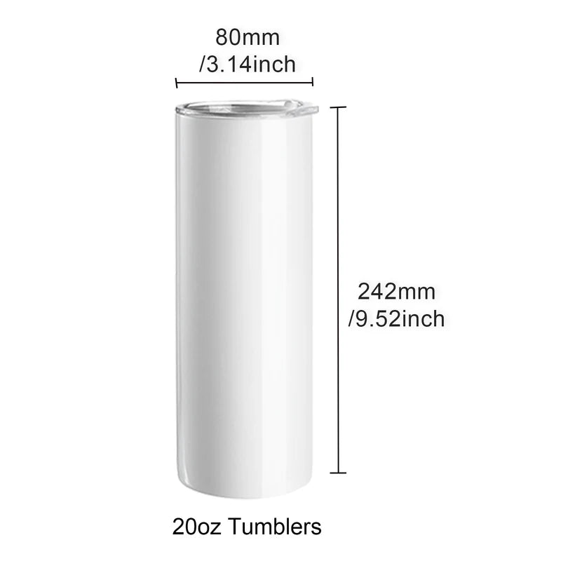 Sublimation Tumblers Bulk Set - Food-Grade Stainless Steel, 8/12/14/16/24/50PC