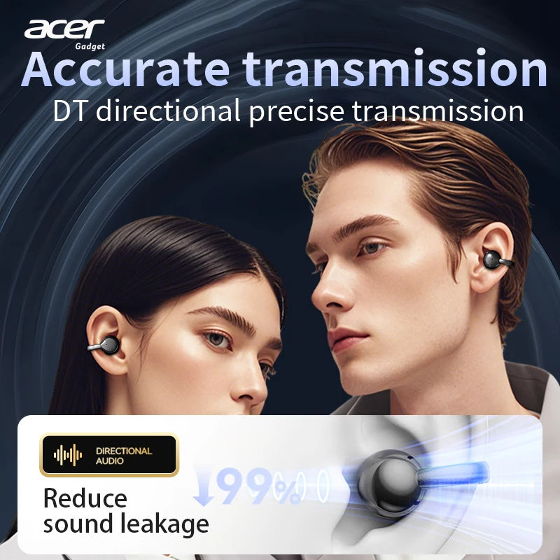 Bluetooth Earphones Wireless Ear-Clip Headphones Noise Reduction for Calls Sports