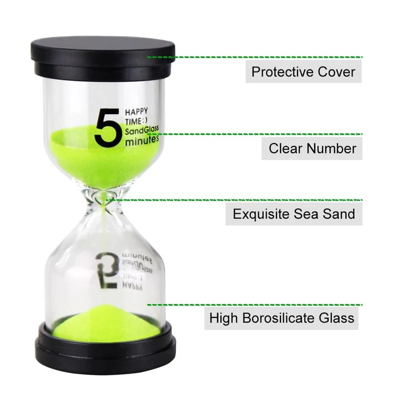 Sand Timer Hourglass Set - 1, 3, 5, 30 Min for Kids & Home Decor