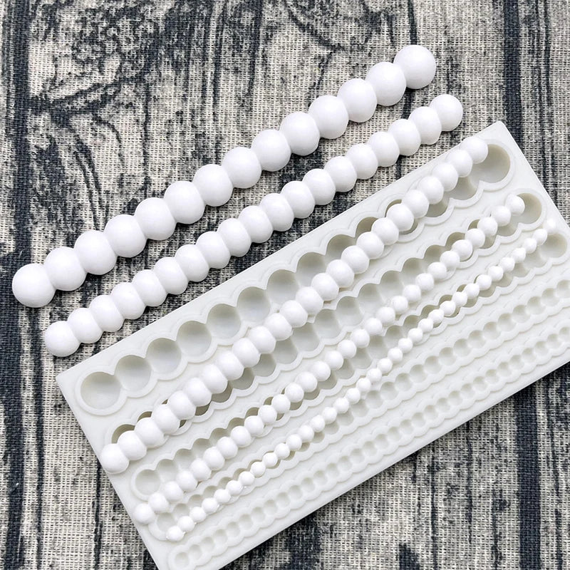 Silicone Cake Mold - Pearl Rope Wave Flower Gemstone Shape for Cake Decorating