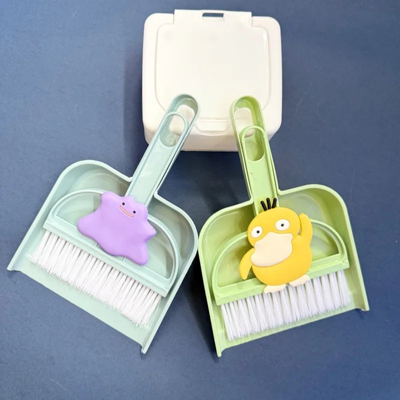 Mini Kawaii Pokemon Desk Dustpan and Small Broom Set - Office & Home Cleaning Gift