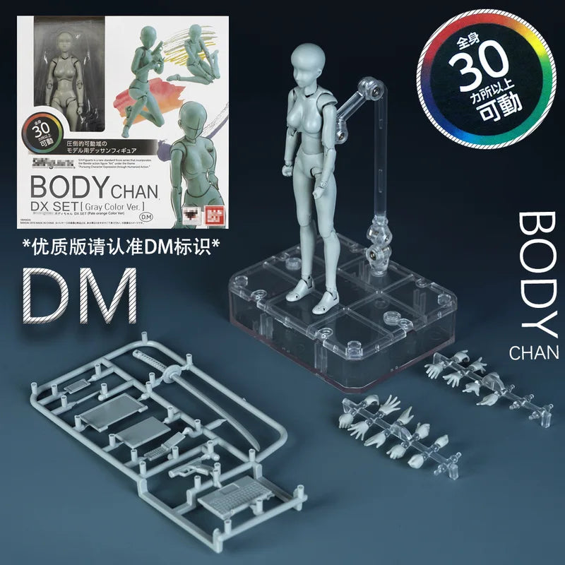 Movable Action Figure Toy Model - Male Female Anime Mannequin with Joints - Multiple Colors