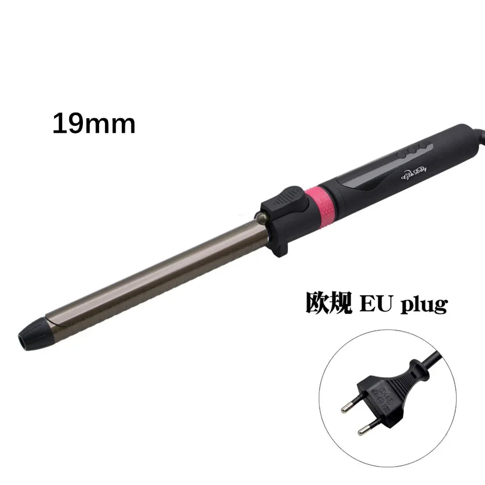 Professional 9mm Curling Iron for Short Hair, 360° Rotatable Hair Curler